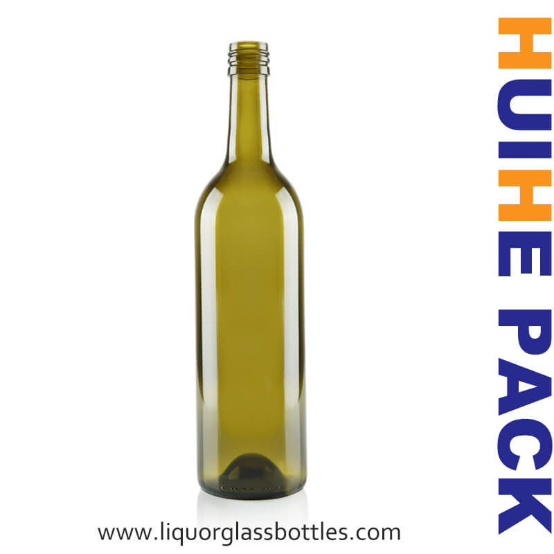 750ml Antique Green Glass Wine Bottle Bottiglia di vino in vetro verde antico da 750 ml
