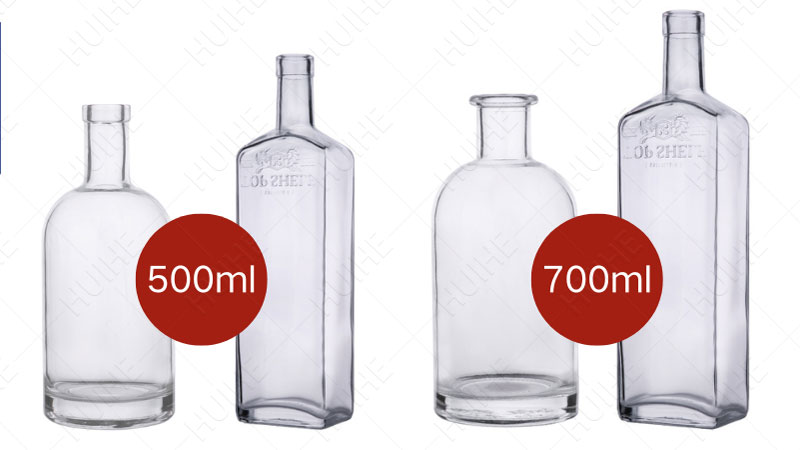 700ml vs 500ml Liquor Bottles - 70cl vs 50cl classic liquor bottle Bottiglie di liquore da 700 ml vs 500 ml - Bottiglia di liquore classico da 70 cl vs 50 cl