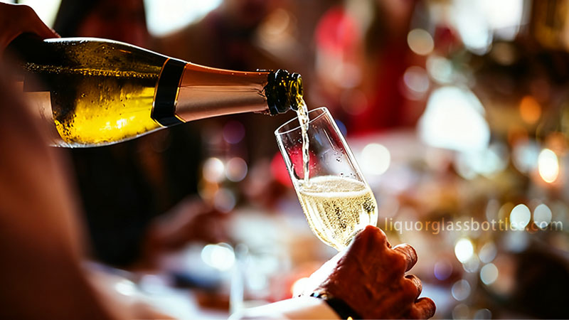 Champagne Bottle Sizes And Names-champagne pour Dimensioni e nomi delle bottiglie di champagne: versamento di champagne