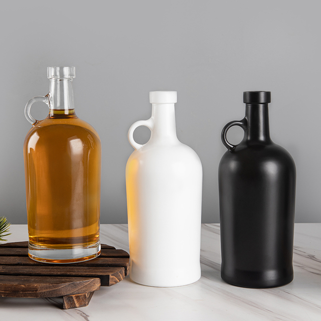 Bottiglie di vetro alcoliche bianche nera nera su misura 75cl