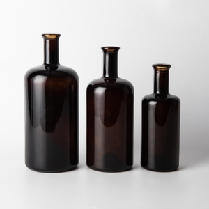 Bottiglie di alcol in vetro rotondo ambrato da 375 ml 500 ml 750 ml