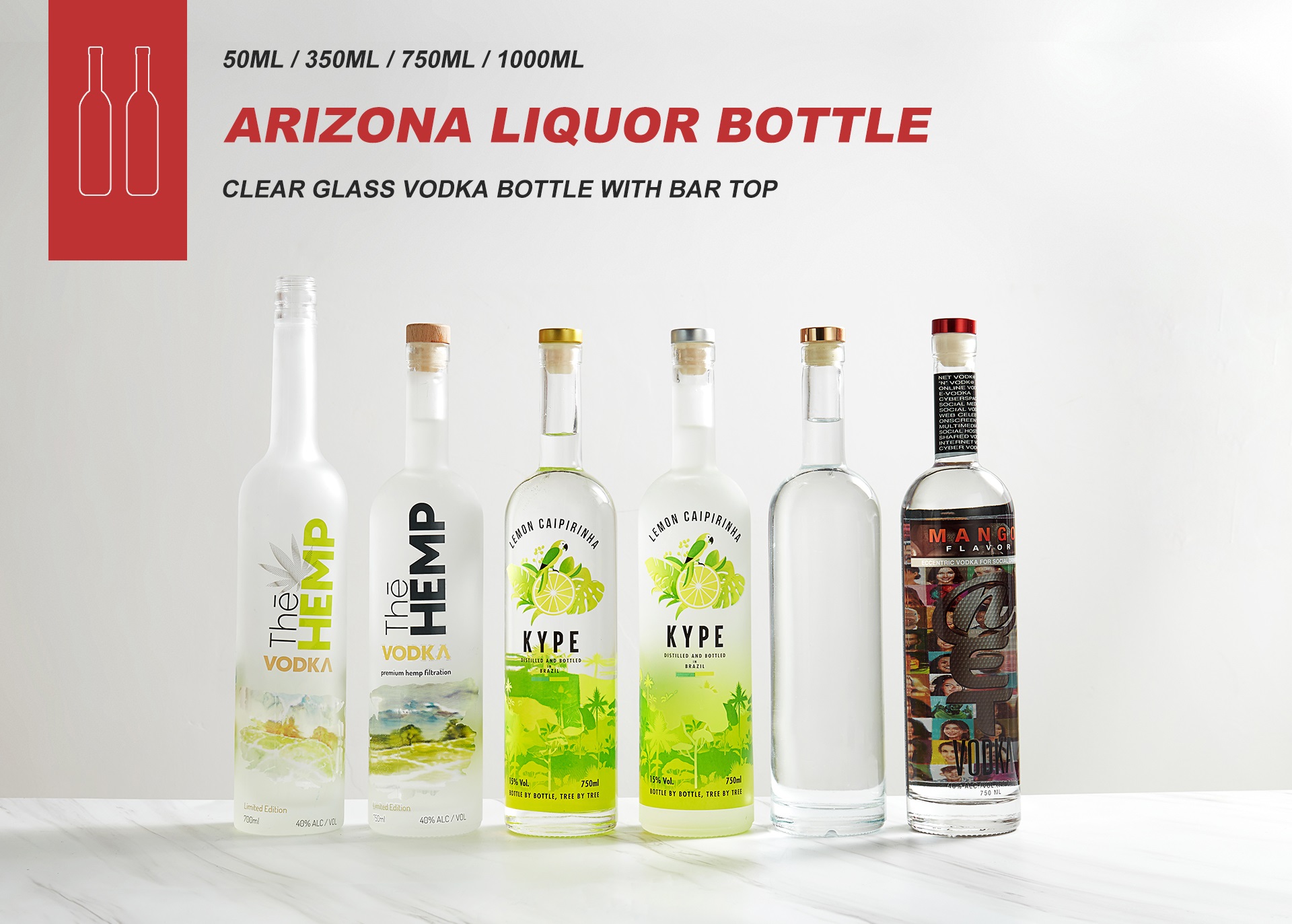 Banner per bottiglia di vetro dell'Arizona2