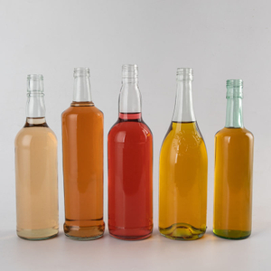 Bottiglie di alcol in vetro rotonde da 500 ml e 750 ml con coperchi a vite