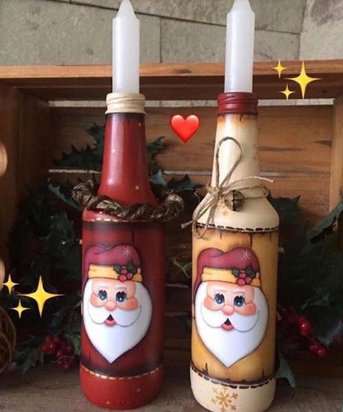 decorazioni per bottiglie di spirito natalizio