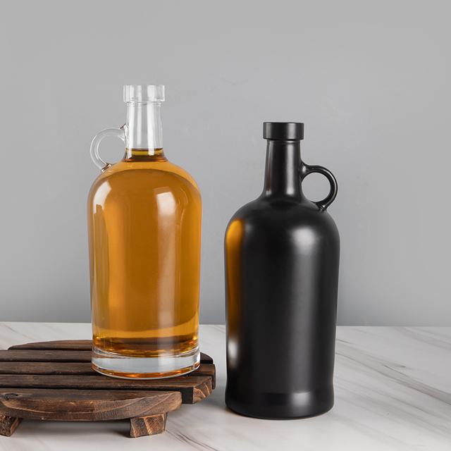 Bottiglie di vetro alcoliche bianche nera nera su misura 75cl