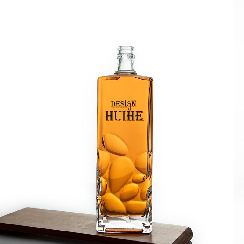 Bottiglia per alcolici quadrata in vetro da 750 ml personalizzata