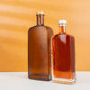 Bottiglie di alcol in vetro trasparente ambrato piatto rettangolare