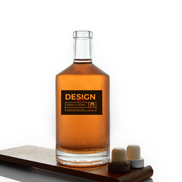 Bottiglia di vetro gin da 750 ml rotonde a 750 ml