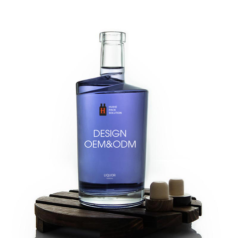 Piglio di sughero da 750 ml rotondo in vetro unica bottiglia di whisky