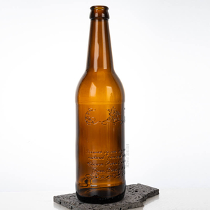 Bottiglia di birra in vetro in vetro ambra da 500 ml con tappo a corona