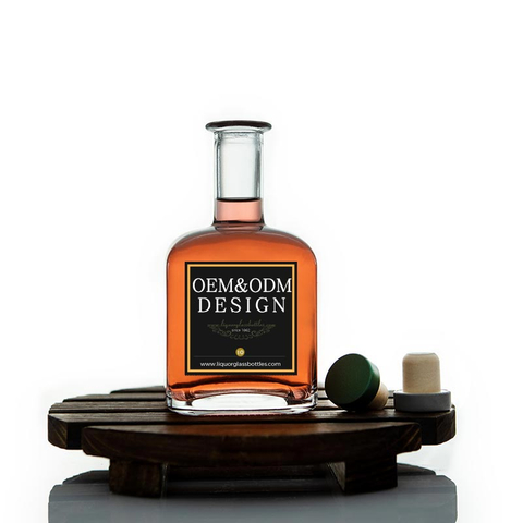 Bottiglia rum in vetro quadrata a collo lungo 400 ml