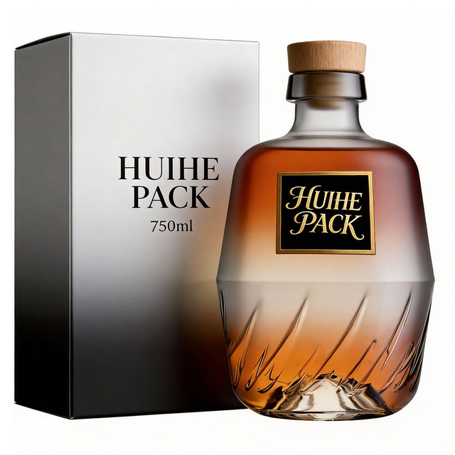 Bottiglia d'Orzo in Vetro da 70cl per Vodka Rum Gin Tequila Whisky con Finitura Carnette