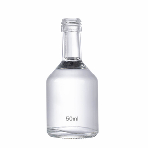 Bottiglie di alcol piccole in vetro flint trasparente da 50 ml, sfuse