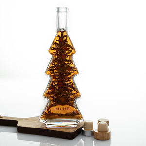 Bottiglia di liquore in vetro a forma di albero di Natale personalizzata da 500 ml
