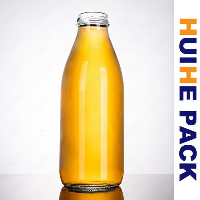 Contenitore per bevande al latte in vetro con cilindro sfuso con collo a vite