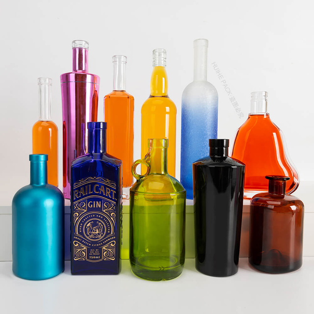Logo personalizzato Colore whisky vodka brandy bottiglie di vetro all'ingrosso
