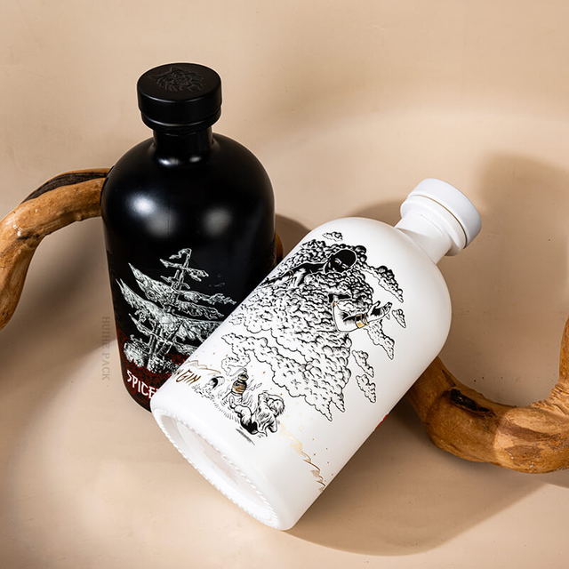 Motivi unici per le palpebre a caldo in vetro a spalla rotonda bottiglia di liquore