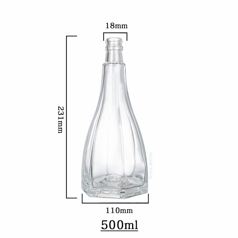 Streamlined Tapered Liquor Bottle-capacity Capacità bottiglia a forma di liquore rannicchiata