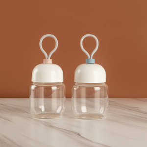 Mini borraccia per acqua in vetro borosilicato con tappo a vite