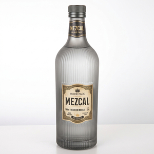 Bottiglia di liquore in vetro a cilindro a costine da 700 ml