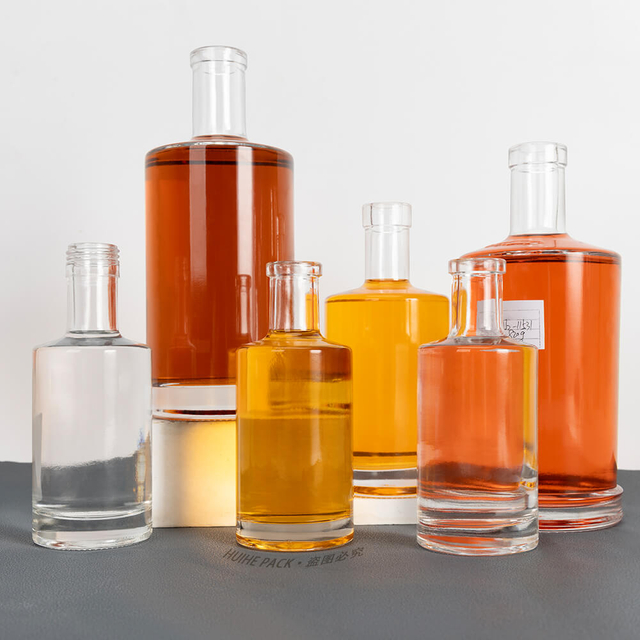 Jersey 250ml 375ml 700ml 750 ml bottiglie di liquori di vetro rotondo dritto