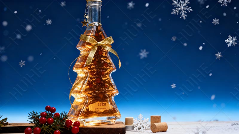 5 tipi di bottiglie di liquore di Natale - bottiglia di liquore dell'albero di Natale