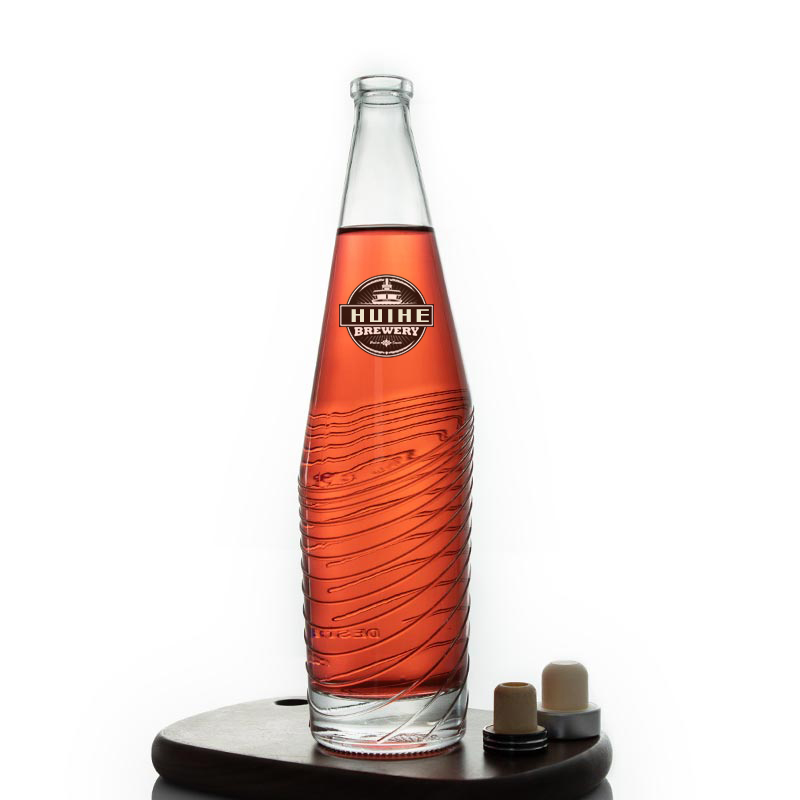 Bottiglia di liquore in vetro a strisce personalizzato da 750 ml