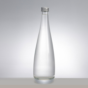 Bottiglie di vetro per acqua minerale Evian da 330 ml, 500 ml, 750 ml con coperchi in alluminio