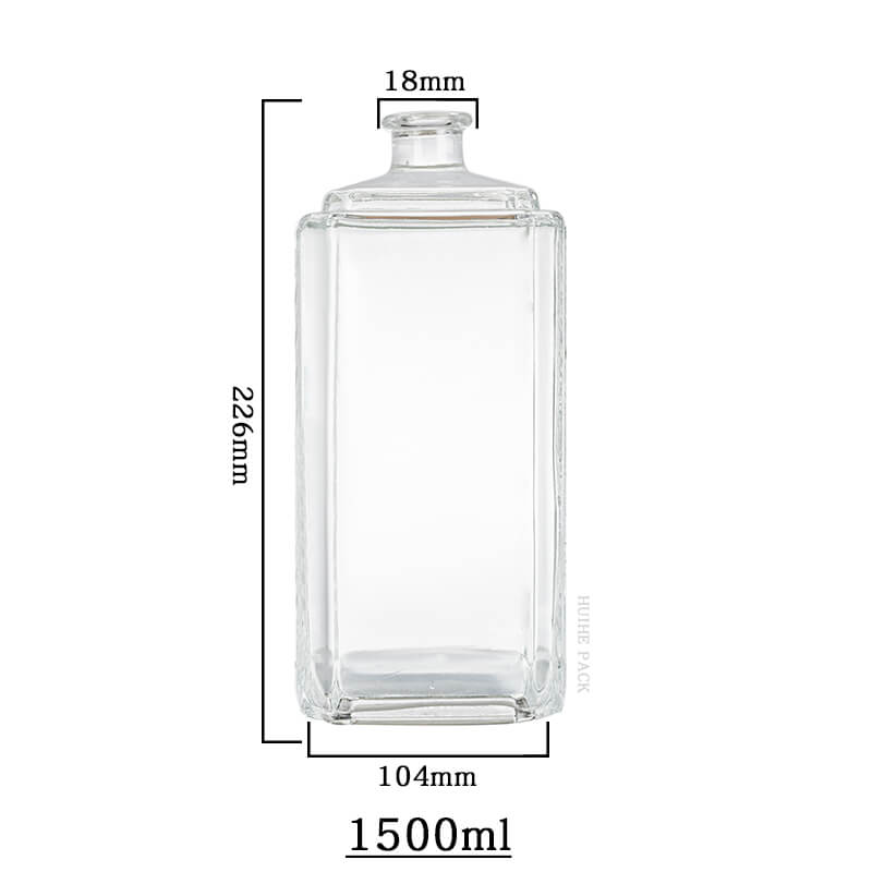 Capacit&agrave; di bottiglia di liquori rettangolari multisca