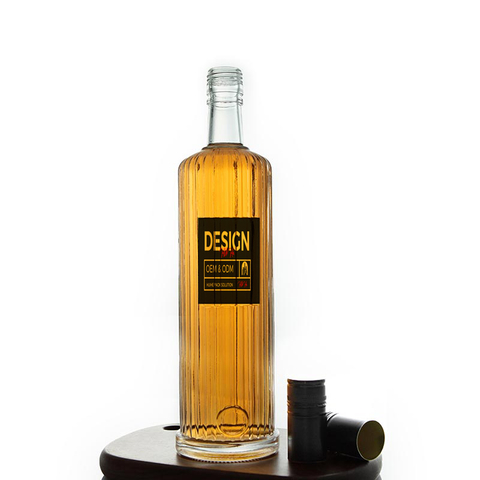 Bottiglia di liquore in vetro a strisce rotonde in alto 75cl