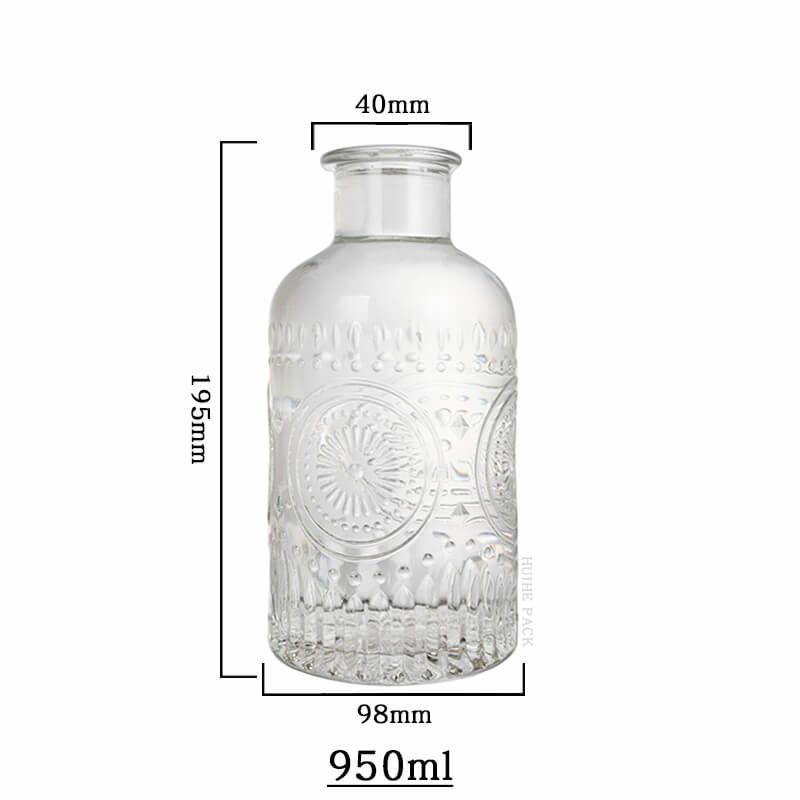 Floral thick neck Liquor Bottle-capacity Capacità bottiglia di liquore a collo spesso floreale