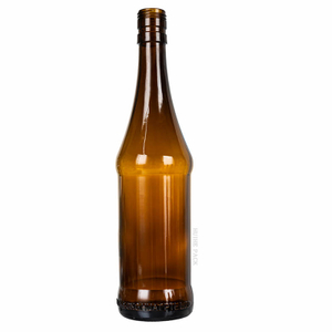 Bottiglia di birra in vetro in cilindro ambra da 550 ml con tappo a vite