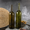 Bottiglia di vino bordolese in vetro verde da 750 ml con tappo a T