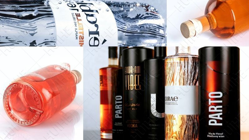 Bottiglia di liquore rotonda classica - bottiglie di liquore rotonde