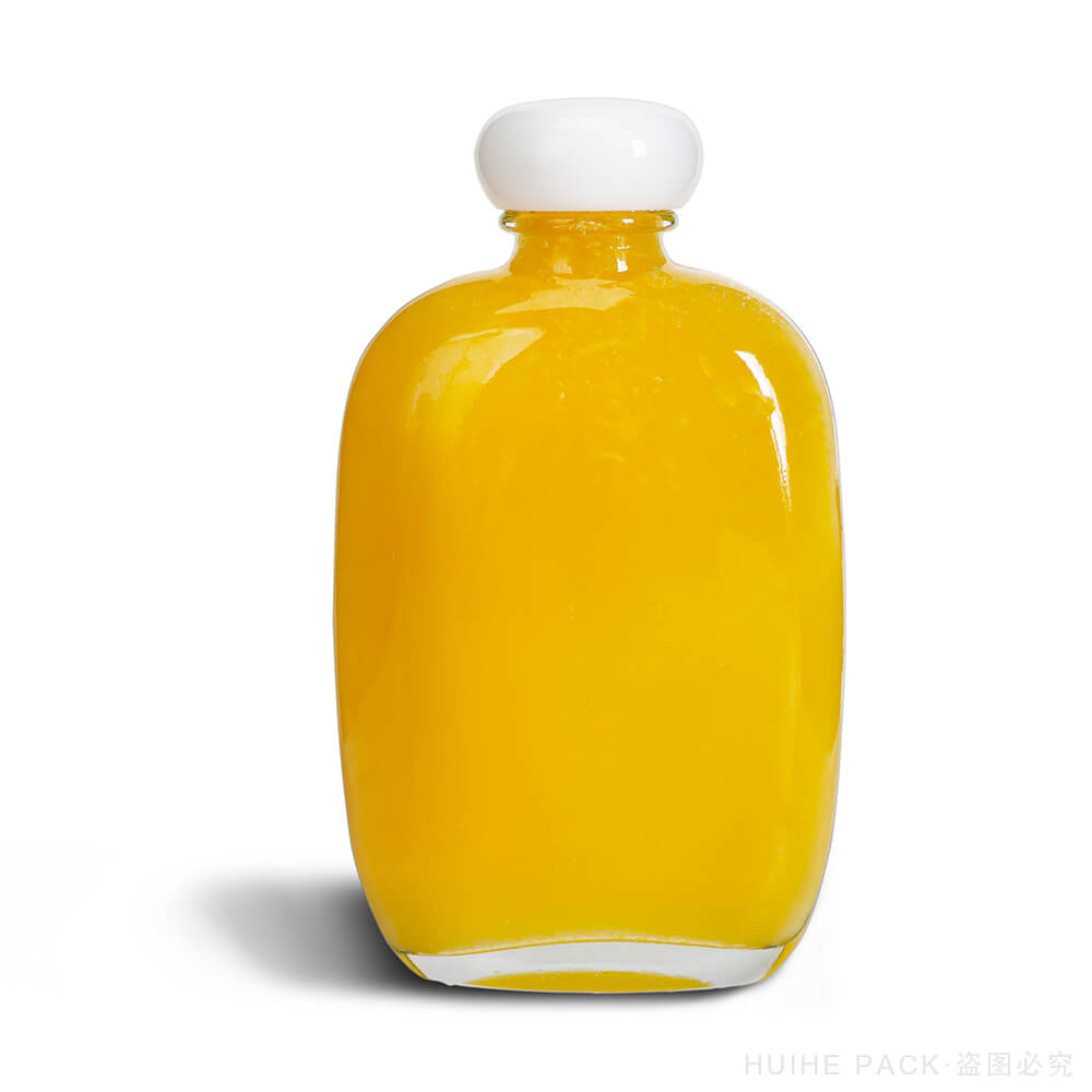 Bottiglie di vetro piatte per succhi di frutta da 100 ml 125 ml 250 ml 350 ml 500 ml