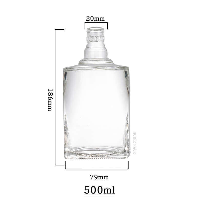 square bottom and round shoulder liquor bottle-capacity Portura quadrata e spalla rotonda Liquore in bottiglia Capacità