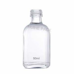 Bottiglie di alcol quadrate in vetro flint trasparente da 50 ml