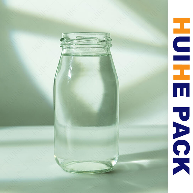 Bottiglia per bevande al latte in vetro da 215 ml di fabbrica cinese con coperchio a vite