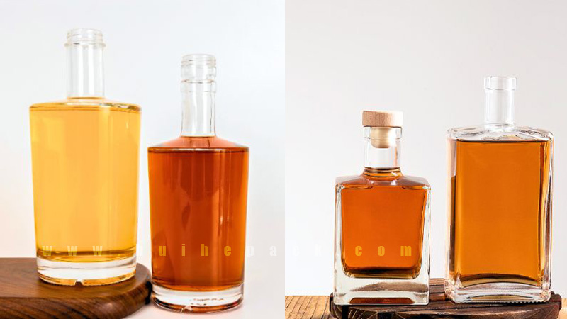 Bottiglie di whisky rotonde o quadrate: bottiglia di whisky in vetro
