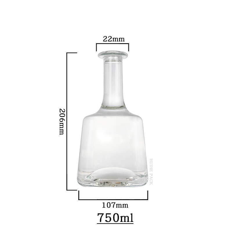 trapezoidal long neck liquor bottle-capacity Capacità bottiglia di liquore trapezoidale a collo lungo