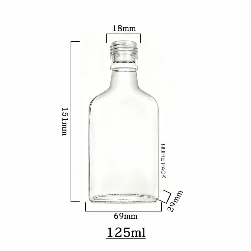 flat 125ml glass liquor bottle (14) bottiglia di liquore piatta in vetro da 125 ml (14)