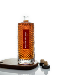 Bottiglia di alcol in vetro da whisky testurizzato rotondo da 1 litro