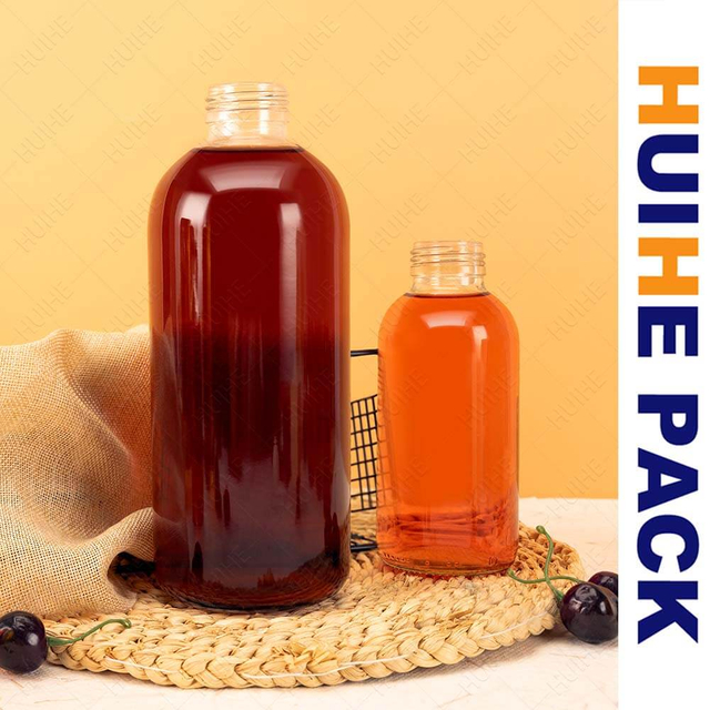 Bottiglia per bevande in vetro Kombucha a collo largo da 350 ml e 1000 ml con coperchio personalizzato