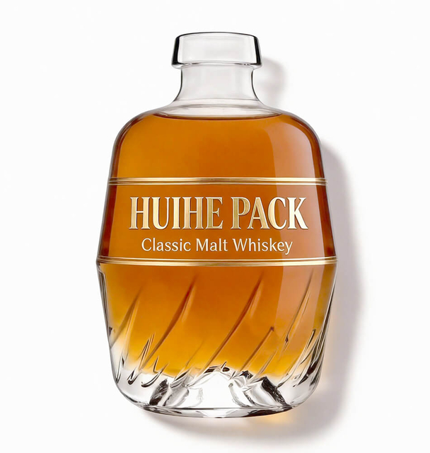 Bottiglia d'Orzo in Vetro da 70cl per Vodka Rum Gin Tequila Whisky con Finitura Carnette