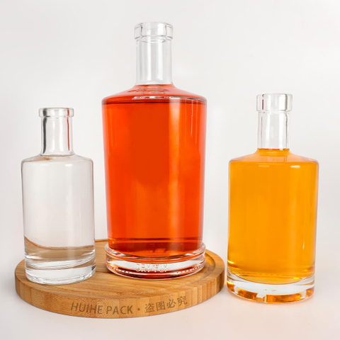 Jersey 250ml 375ml 700ml 750 ml bottiglie di liquori di vetro rotondo dritto