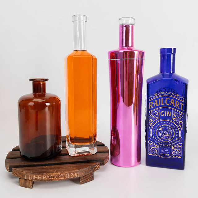 Logo personalizzato Colore whisky vodka brandy bottiglie di vetro all'ingrosso