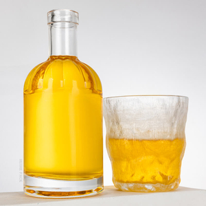 Bottiglia liquore in vetro trasparente a spalla bulbosa da 350 ml