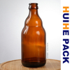 Bottiglia vuota di sidro di birra belga ambrata da 330 ml con tappo a corona