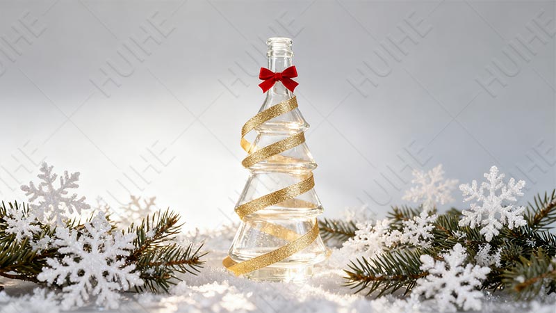 5 tipi di bottiglie di liquore natalizio - bottiglia di liquore a forma di albero di Natale