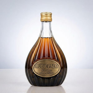 Pere - bottiglia di liquore in vetro a forma di motivi a coste verticali